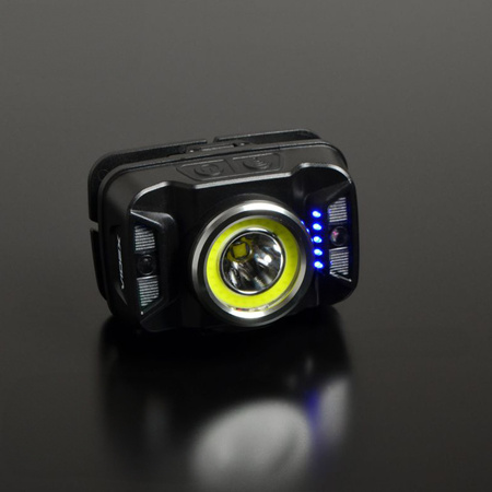 Latarka Czołowa Akumulatorowa LED 5W 410lm 7 Trybów Pracy Sensor Ruchu USB C Wodoszczelna IP65 Videx