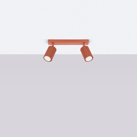 Lampa Sufitowa Reflektor Tuba Spot 2x GU10 Ochra Czerwona Karbon Deep Space SL.1637 Sollux