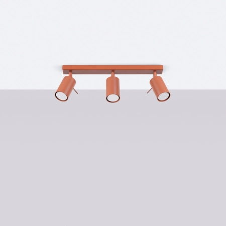 Lampa Sufitowa Reflektor Tuba Spot 3x GU10 Ochra Czerwona Ring Bittersweet Shimmer SL.1508 Sollux