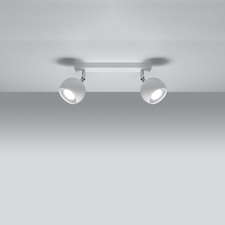 Lampa Sufitowa Oprawa Natynkowa Reflektor 2x GU10 Ruchoma Minimalistyczna Kulista Biała Nowoczesna Oculare Sollux