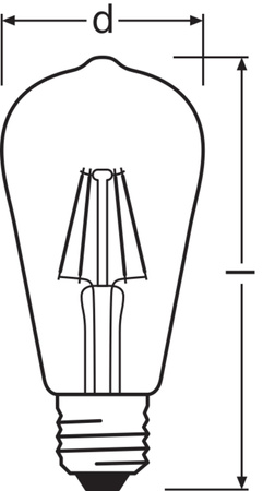 Żarówka LED Edison E27 ST64 5,8W = 60W 806lm 4000K Neutralna 300° CRI90 Filament Ściemnialna LEDVANCE Superior