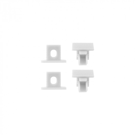 Profil Aluminiowy LED Wpuszczany Podtynkowy Biały 2m z Kloszem Mlecznym do Taśm LED + Zaślepki seria PW Ecolight