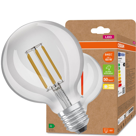 Żarówka LED E27 CL G95 4W = 60W 840lm 3000K Ciepła 360° Filament OSRAM ULTRA EFFICIENT