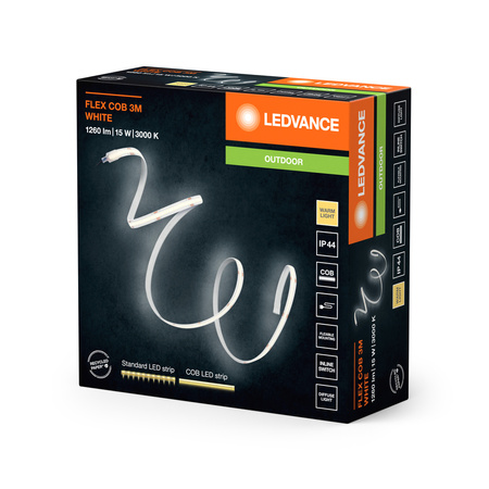 Taśma LED Pasek Zewnętrzny COB 15W 1100lm 3000K IP44 Biały COB Strips Ledvance