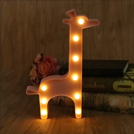 Lampka nocna Dziecięca Dekoracyjna żyrafa na baterie 2x AA 1,5V 9x LED MILAGRO EKD6257