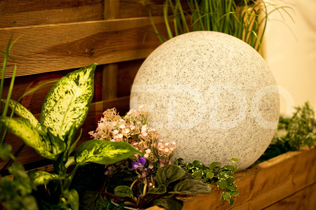 Lampa Zewnętrzna Ogrodowa Wbijana 230V E27 KULA 40cm Kamienna