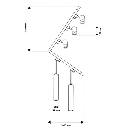 Zestaw Szyna Oświetleniowa Szynoprzewód 3m + 5x Reflektor Szynowy GU10 + Łącznik Kątowy Czarny LUMILED