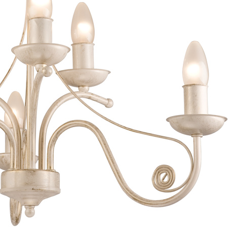 Lampa Wisząca Sufitowa DONATO 6xE14 Żyrandol Biała Klasyczna LM-6.29/A Lamkur