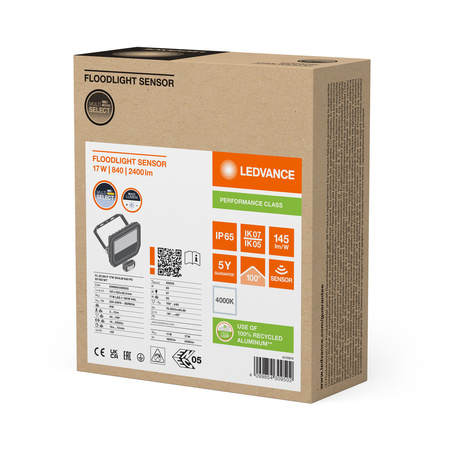 Naświetlacz LED Reflektor Zewnętrzny Lampa 17W 2400lm 4000K IP65 Biały Z Czujnikiem Ruchu i Zmierzchu Floodlight Ledvance