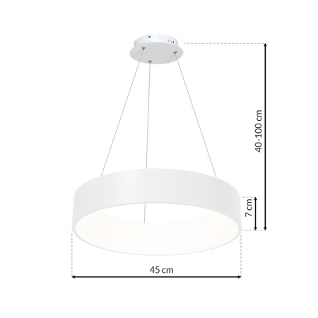 Lampa wisząca OHIO 24W LED Biała Obręcz Minimalistyczna MLP6357 Milagro Metal + Akryl