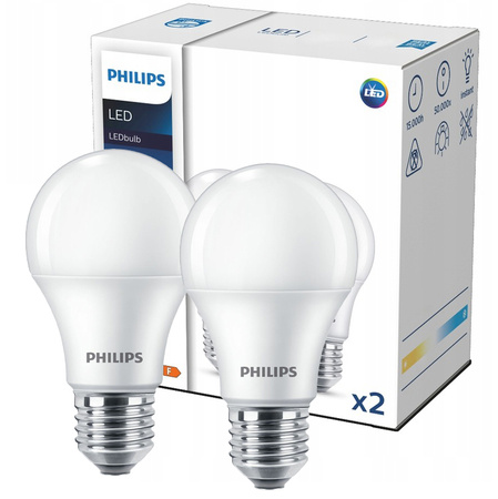 2x Żarówka LED E27 A60 8W = 60W 806lm 4000K Neutralna CorePro Philips