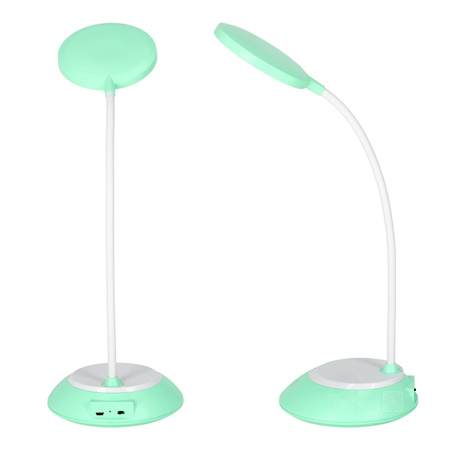 Lampka Biurkowa Stołowa LED 5W 200lm CCT 270° Akumulatorowa Miętowa Visua Kobi