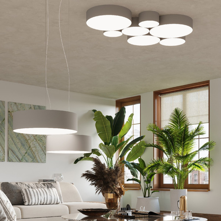 Lampa Sufitowa Plafon 3x E27 Okrągła Szara Minimalistyczna Arena Sollux