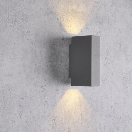 Kinkiet Elewacyjny LED Grafitowy Góra/Dół 2x2,5W 4000K Neutralna ORLEAN GOLDLUX (Polux)