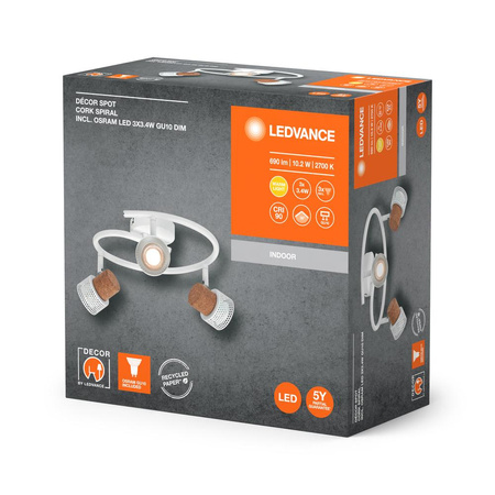 Lampa Sufitowa LED Ścienna Ściemnialna Reflektor Punktowy Kinkiet Ozdobny Dekoracyjny 10.2W Biały Spot LEDVANCE