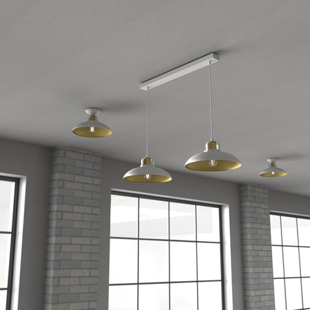 Lampa Wisząca Sufitowa FELIX Biała Złota 2xE27 Milagro