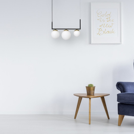 Lampa wisząca SPARTA 3xE14 Biała Kula Złote Elementy Milagro MLP6498 Metal + Szkło