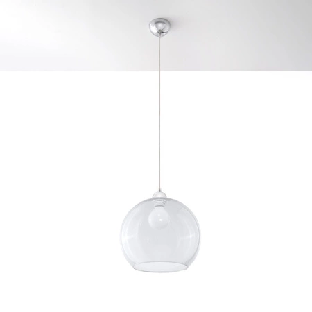 Lampa Sufitowa Wisząca Zwis Kula E27 Okrągła Transparentna Minimalistyczna Ball Sollux