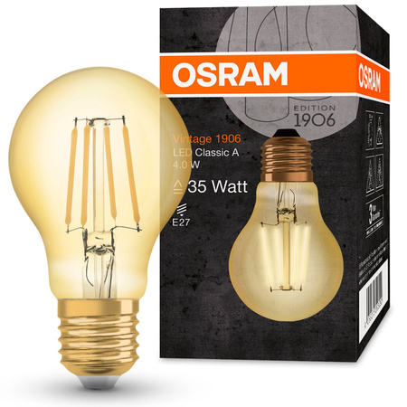 Żarówka LED E27 A60 4W = 36W 410lm 2400K Ciepła 360° OSRAM Vintage 1906