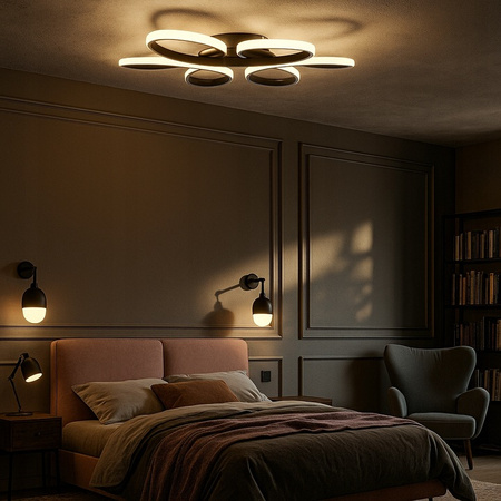 Lampa Sufitowa Żyrandol LED GALAXIS VIRGO 72W czarny + Pilot