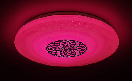 Plafon LED Lampa Sufitowa Oprawa Ścienna Inteligentna 24W 2000lm 3000-6500K CCT RGB Timer Chrom Nowoczesny Ophelia Rabalux