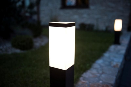 Lampa Ogrodowa Zewnętrzna Elewacyjna KINKIET LED INOX KWADRATOWA SS802-A BL E27 Su-Ma