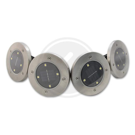 Zestaw 4x Lampka Ogrodowa 4x LED SOLARNA DOGRUNTOWA Wbijana IP54