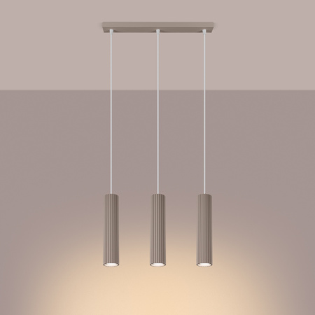 Lampa Wisząca Sufitowa 3x GU10 Aluminiowa Taupe Karbon Deep Space SL.1774 Sollux