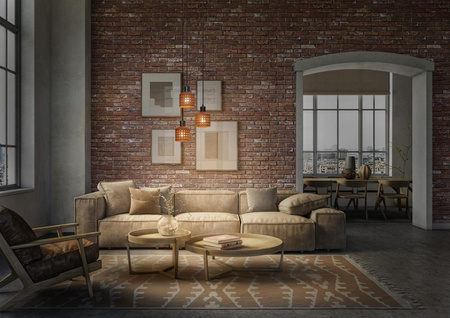 Lampa Sufitowa Wisząca Dekoracyjna E27 Brązowy Gliniana Decor Ledvance