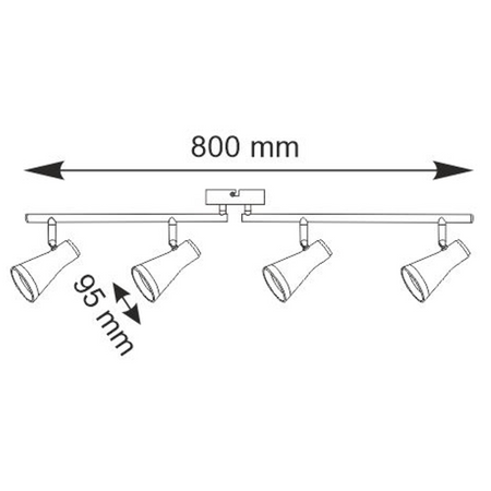 Lampa sufitowo-ścienna ruchoma regulowana 16,8W LED BERG 4 czarny 3000K GOLDLUX (Polux)