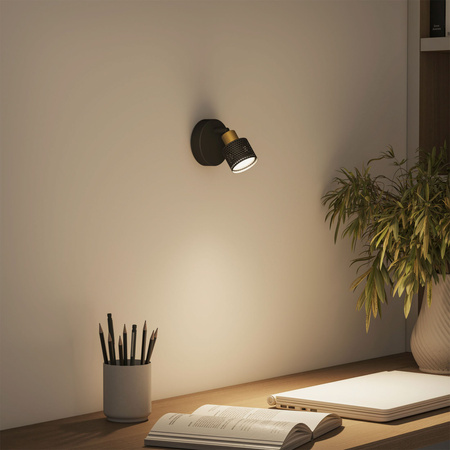 Lampa Ścienna Sufitowa Kinkiet GU10 LED Czarna-Miedziana Niall Philips