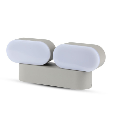 Kinkiet ścienny LED 12W 3000K IP65 Obrotowy 350° Podwójny Szary VT-814 V-TAC