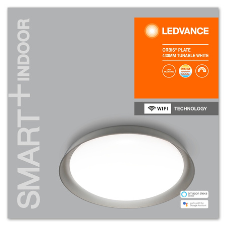 Plafon LED lampa sufitowa ORBIS Plate 24W 2500lm ciepła-zimna 43cm SMART+ WiFi LEDVANCE