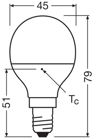 Żarówka LED Kulka E14 P45 4.9W = 40W 470lm 2700K Ciepła 180° Ledvance