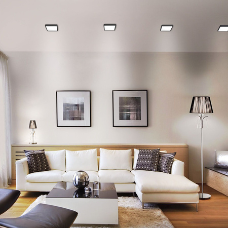 Plafon LED Lampa Sufitowa Natynkowa 15W 1850lm 4000K Neutralna Czarna Videx