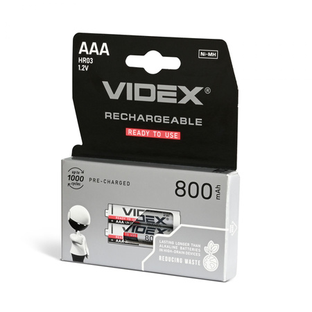 Akumulator Niklowo Wodorkowy 1.2V 800mAh AAA 2szt. VIDEX