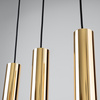 Lampa Sufitowa Wisząca Zwis 3x GU10 Tuba Żyrandol Tubularna Złota Połysk Nowoczesna Lagos Sollux