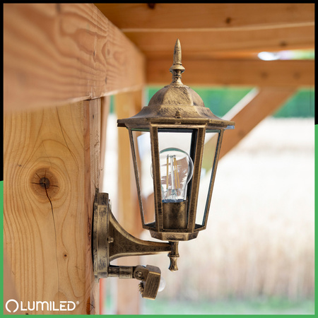 Lampa Ogrodowa Kinkiet Elewacyjny Zewnętrzny E27 LED Latarnia Czujnik Ruchu BELLIS LUMILED