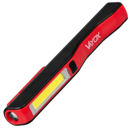 Latarka Warsztatowa Na Baterie 3xAAA IP33 Robocza Magnes Garaż COB + LED VA0102 Vayox