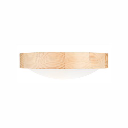 Plafon LED Lampa Sufitowa ANELLO E27 Biała Drewniana Okrągła Szklana Klosz LD.PD-8.1 Lamkur