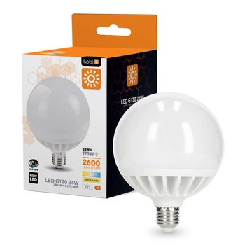 Żarówka LED E27 Kula 24W 2600lm 3000K Ciepła 270° Kobi