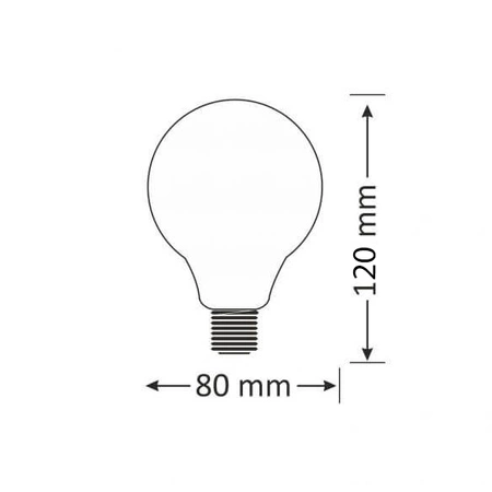 Żarówka LED E27 G80 6W = 50W 650lm 2200K Ciepła 360° Filament dymiona
