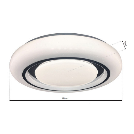 Plafon natynkowy MEGAN 48W LED Nowoczesna Regulacja Barwy Milagro Tworzywo Sztuczne + Metal PILOT