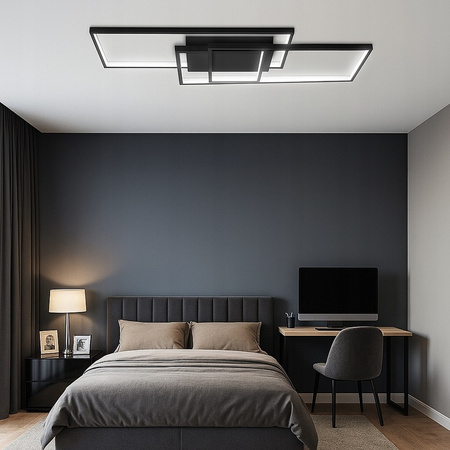 Lampa Sufitowa Żyrandol LED 90W CCT GALAXIS VELA Czarny + Pilot Sterujący