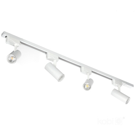 Lampa Szynowa Szynoprzewód 1-Fazowy + Reflektor Punktowy 4x GU10 1m Biały Nextrack Go Kobi
