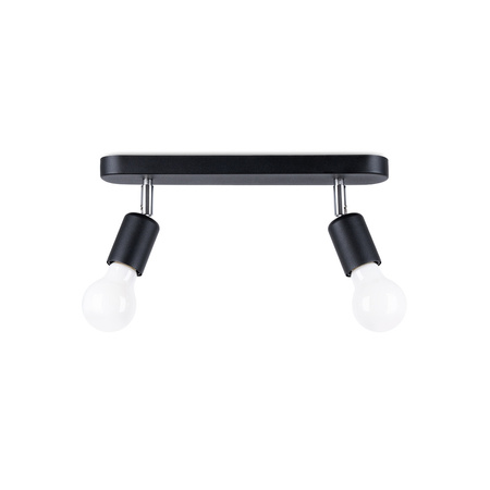 Lampa Sufitowa Listwa Oświetleniowa 2x E27 Tuba Ruchoma Czarna Minimalistyczna Fornes Sollux