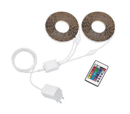 Taśma LED Pasek 20W Wielokolorowa RGB IP20 30m (2x15m) z Pilotem Sterującym i Zasilaczem LIGHTSTRIPS Philips