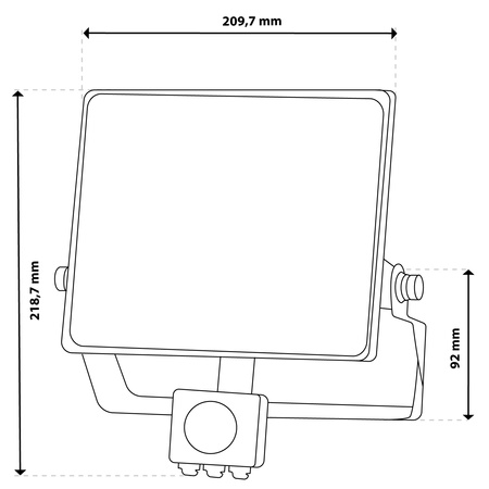 Naświetlacz LED AZZLER 50W 6000lm 4000K IP44 Halogen Zewnętrzny Lampa z Czujnikiem Ruchu Czarny LUMILED