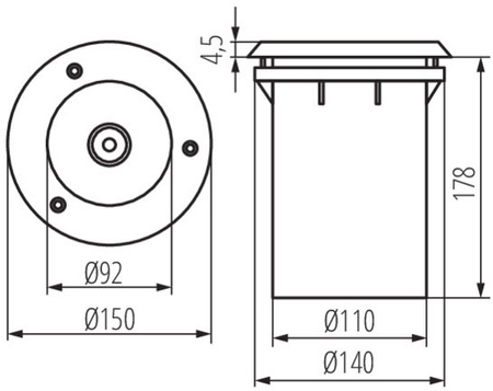 Oprawa Najazdowa Dogruntowa XARD DL-40 E27 IP67 szczelna Obciążenie 2 tony Kanlux