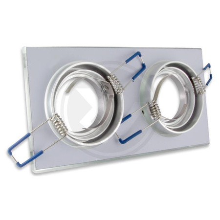 Oprawa Podtynkowa Halogenowa Spot 2x GU10 Prostokątna Ruchoma Biała Styx Masterled